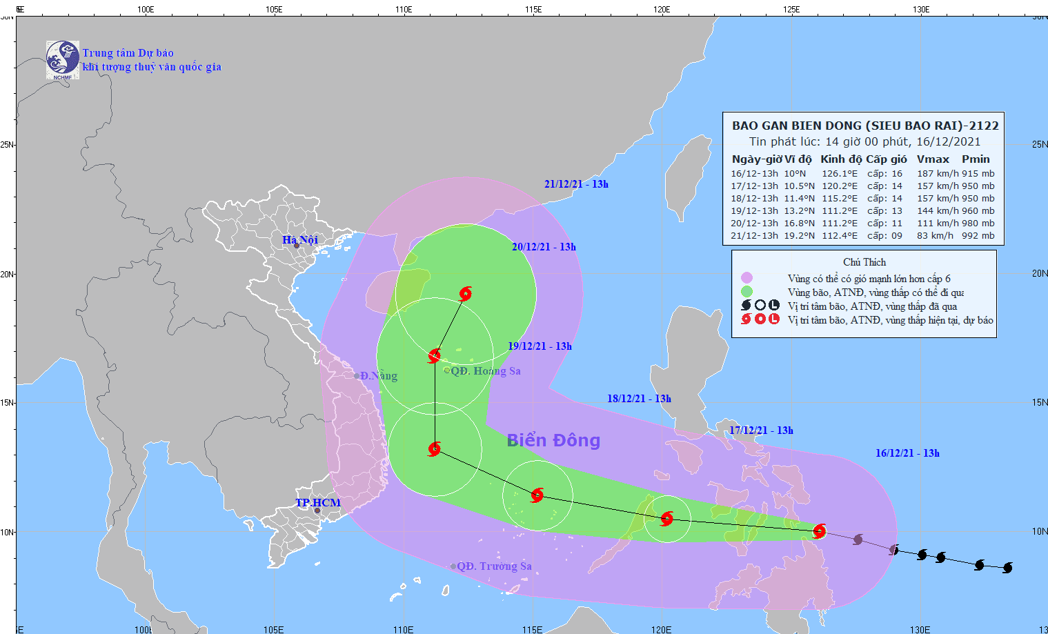 Nghệ An chuẩn bị 5 kịch bản ứng phó với bão Rai sắp vào biển Đông