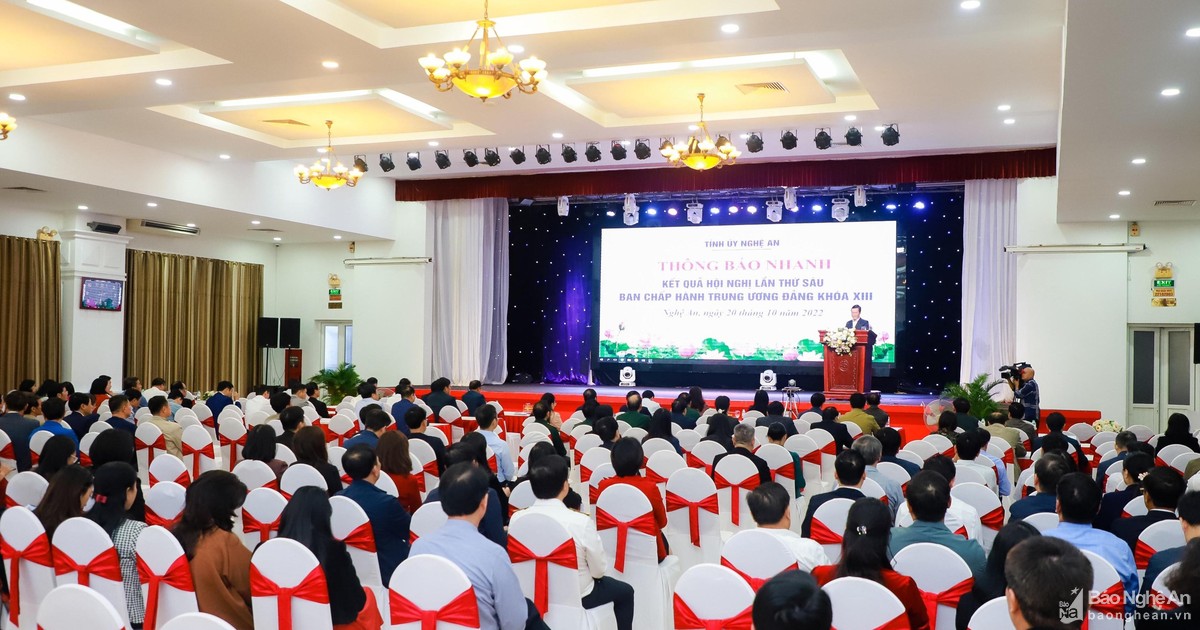 Ban Thường vụ Tỉnh ủy Nghệ An tổ chức Hội nghị trực tuyến thông báo nhanh kết quả Hội nghị lần thứ 6 Ban Chấp hành Trung ương Đảng khóa XIII