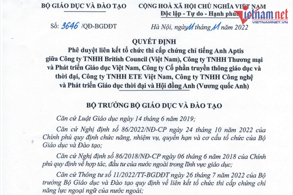 30 tổ chức nộp đề án chứng chỉ ngoại ngữ, Bộ GD - ĐT hứa giải quyết IELTS