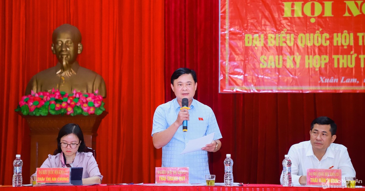 Bí thư Tỉnh ủy, Trưởng Đoàn ĐBQH tỉnh Thái Thanh Quý tiếp xúc cử tri huyện Hưng Nguyên