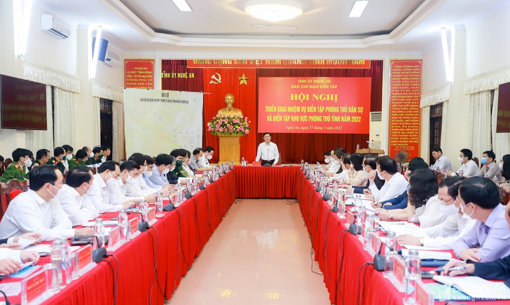 Nghệ An sẽ tổ chức diễn tập khu vực phòng thủ, phòng thủ dân sự năm 2022