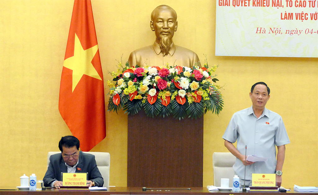 Phó Chủ tịch Quốc hội Trần Quang Phương chủ trì làm việc với Bộ Lao động, Thương binh và Xã hội về giải quyết khiếu nại, tố cáo