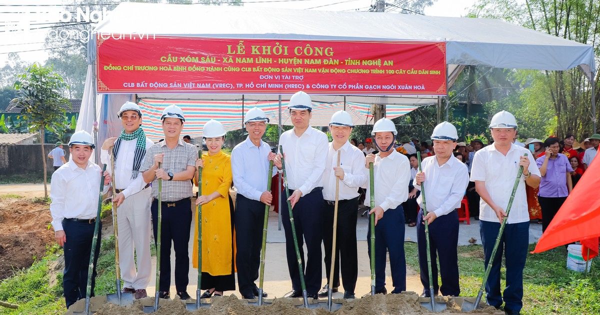 Lãnh đạo TP. Hồ Chí Minh và tỉnh Nghệ An dự lễ khởi công cầu dân sinh tại huyện Nam Đàn