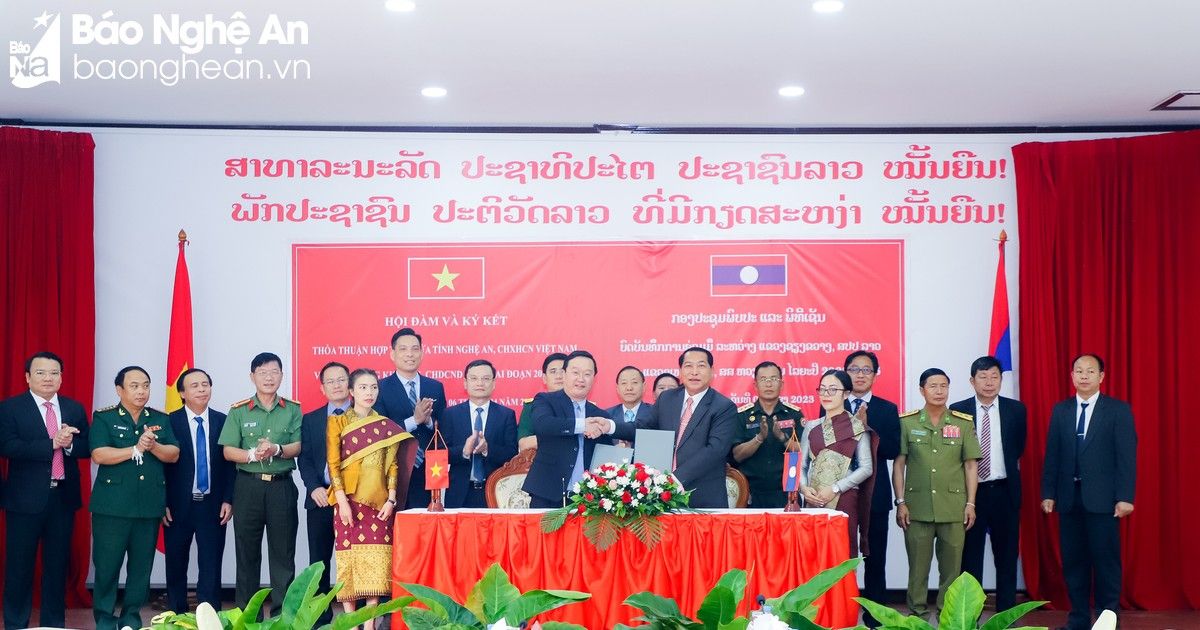 Tỉnh Nghệ An và tỉnh Xiêng Khoảng (Lào) ký kết biên bản hợp tác giai đoạn 2023