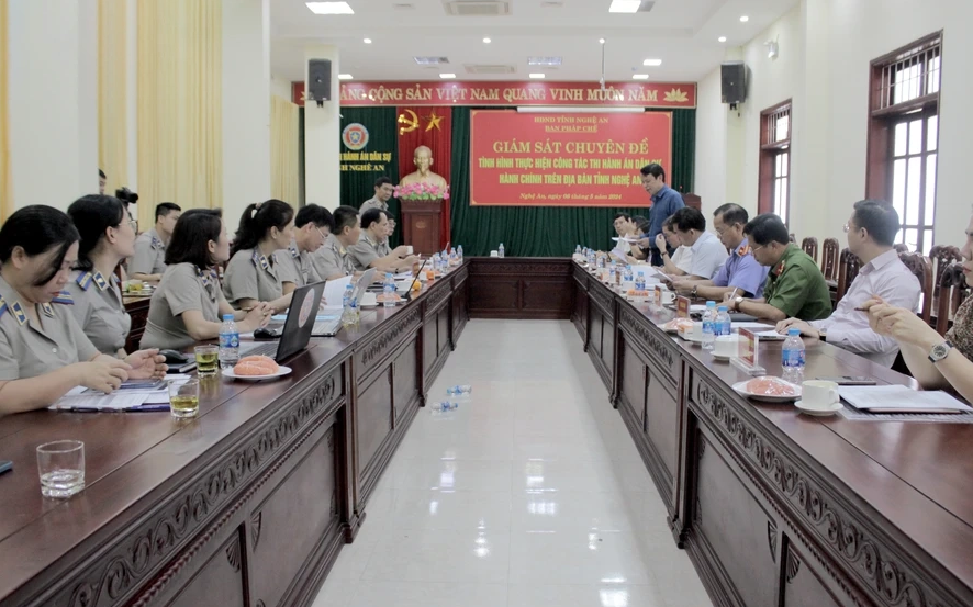 Cục Thi hành án dân sự tỉnh Nghệ An đề xuất nhiều kiến nghị đến đoàn Giám sát HĐND tỉnh