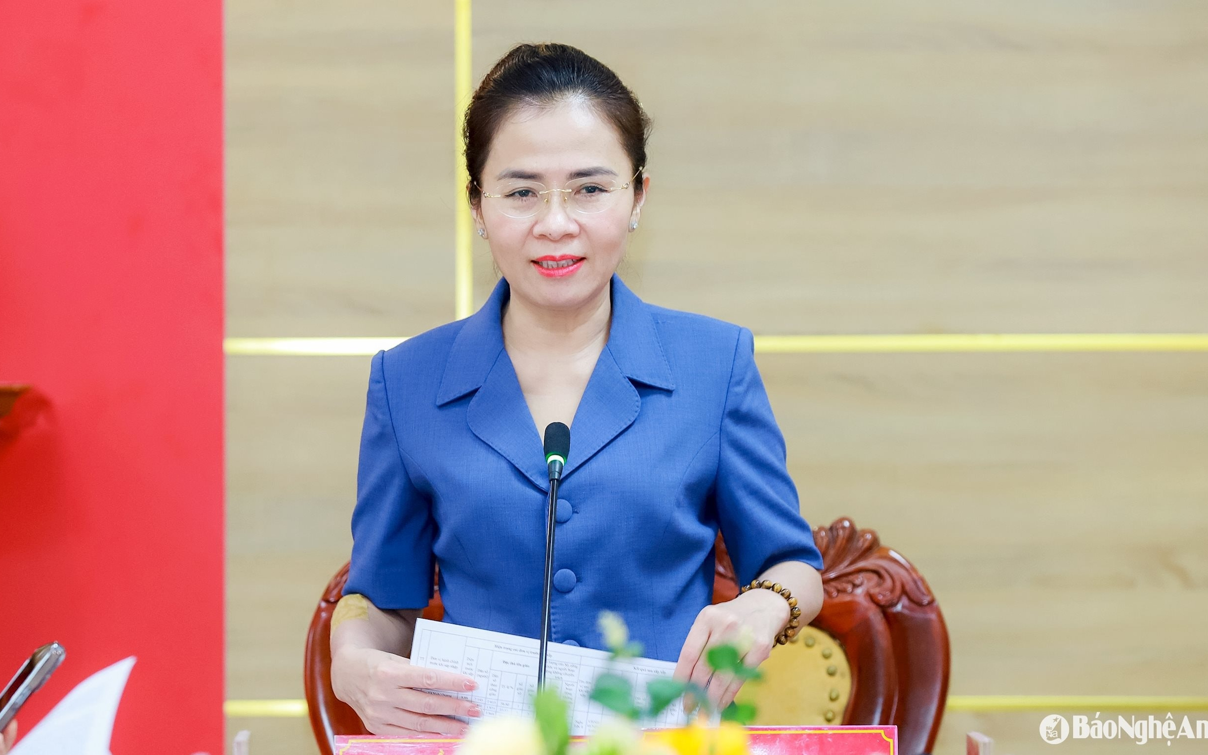 Phó Bí thư Tỉnh ủy Nghệ An Võ Thị Minh Sinh làm việc với huyện Nghi Lộc về sắp xếp đơn vị hành chính cấp xã