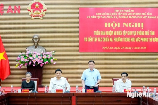 Hội nghị triển khai nhiệm vụ diễn tập khu vực phòng thủ tỉnh và diễn tập tác chiến xã, phường năm 2026