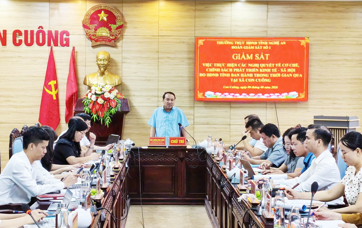 Thường trực HĐND tỉnh giám sát việc thực hiện các nghị quyết về chính sách phát triển tại xã Con Cuông
