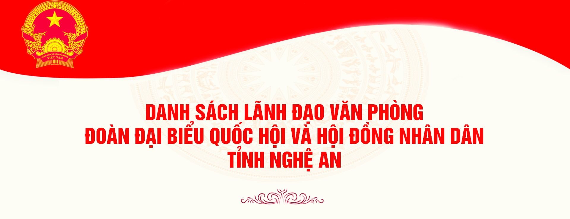 Danh sách Lãnh đạo Văn phòng Đoàn ĐBQH và HĐND tỉnh Nghệ An