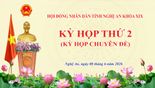 Thường trực HĐND tỉnh Nghệ An triệu tập Kỳ họp thứ 2, HĐND tỉnh khóa XIX (kỳ họp chuyên đề)