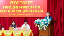 Giám đốc Học viện Chính trị Quốc gia Hồ Chí Minh Đoàn Minh Huấn tiếp xúc cử tri phường Vinh Hưng
