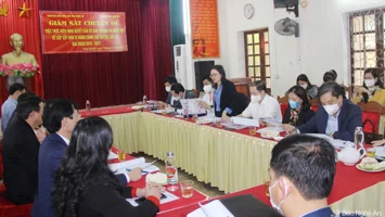 Đoàn Đại biểu Quốc hội tỉnh Nghệ An giám sát việc sắp xếp đơn vị hành chính ở Hưng Nguyên