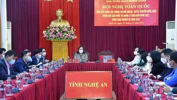 Chiều 23/12, Hội nghị toàn quốc tổng kết công tác thông tin đối ngoại; tuyên truyền biển, đảo và phân giới, cắm mốc, quản lý biên giới năm 2021; triển khai nhiệm vụ năm 2022 được tổ chức bằng hình thứ