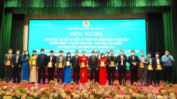 LĐLĐ tỉnh khen thưởng các tập thể, cá nhân xuất sắc trong các phong trào thi đua năm 2021