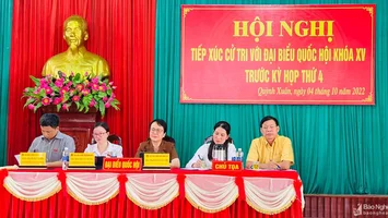 Đại biểu Quốc hội tiếp xúc cử tri tại thị xã Hoàng Mai
