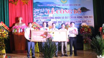 Xã Quỳnh Long (Quỳnh Lưu) đón Bằng công nhận xã đạt chuẩn Nông thôn mới