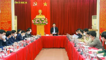 Thường trực Tỉnh ủy Nghệ An họp đánh giá tình hình trong Tết Nguyên đán Nhâm Dần