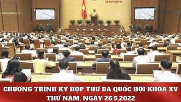 Kỳ họp thứ Ba, Quốc hội Khóa XV: Chương trình làm việc ngày 26.5.2022
