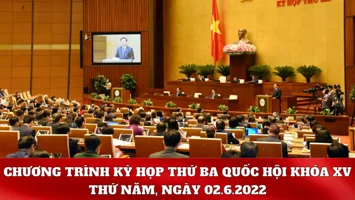 Kỳ họp thứ Ba, Quốc hội Khóa XV: Chương trình làm việc ngày 02.6.2022