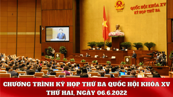 Kỳ họp thứ Ba, Quốc hội Khóa XV: Chương trình làm việc ngày 6.6.2022