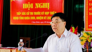 Phó Bí thư Thường trực Tỉnh uỷ Nguyễn Văn Thông tiếp xúc cử tri xã Châu Bính (Quỳ Châu)