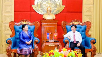 Bí thư Tỉnh ủy Nghệ An Thái Thanh Quý tiếp đoàn công tác thủ đô Viêng Chăn, Cộng hòa Dân chủ Nhân dân Lào