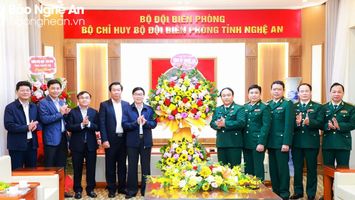 Lãnh đạo tỉnh Nghệ An chúc mừng Bộ đội Biên phòng nhân kỷ niệm 64 năm ngày truyền thống