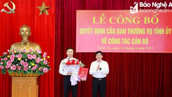 Công bố Quyết định của Ban Thường vụ Tỉnh ủy bổ nhiệm Thư ký Bí thư Tỉnh ủy Nghệ An