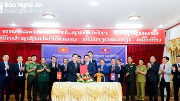 Tỉnh Nghệ An và tỉnh Hủa Phăn (Lào) ký kết biên bản hợp tác giai đoạn 2023 - 2025