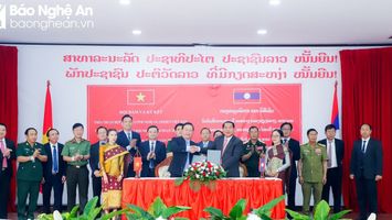 Tỉnh Nghệ An và tỉnh Xiêng Khoảng (Lào) ký kết biên bản hợp tác giai đoạn 2023