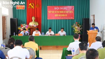 Đoàn Đại biểu Quốc hội tỉnh Nghệ An tiếp xúc cử tri tại huyện Kỳ Sơn