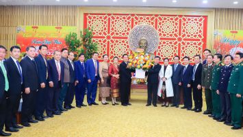 Bí thư Tỉnh ủy Thái Thanh Quý tiếp đoàn lãnh đạo cấp cao tỉnh Bôlykhămxay, Lào chúc mừng tỉnh Nghệ An nhân dịp Tết Nguyên đán Giáp Thìn