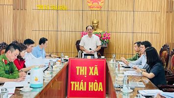 Ban Pháp chế HĐND tỉnh khảo sát về các dự thảo Nghị quyết liên quan đến lực lượng tham gia bảo vệ an ninh, trật tự ở cơ sở tại thị xã Thái Hòa