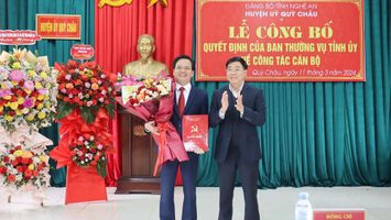 Công bố quyết định bổ nhiệm chức vụ Phó Bí thư Huyện ủy Quỳ Châu