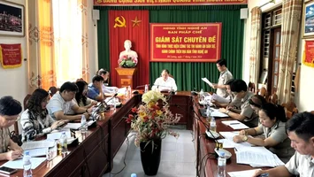 Ban Pháp chế HĐND tỉnh giám sát tại Chi cục Thi hành án dân sự huyện Đô Lương