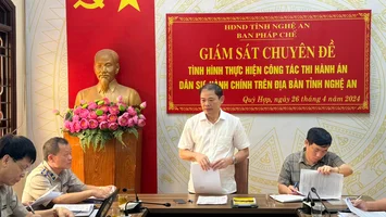 Ban Pháp chế HĐND tỉnh giám sát tại Chi cục Thi hành án dân sự huyện Quỳ Hợp