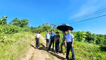Thường trực Hội đồng nhân dân huyện Con Cuông tổ chức khảo sát tại xã Thạch Ngàn về tình hình thực hiện các nghị quyết của Hội đồng nhân dân huyện