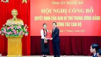 Đồng chí Võ Thị Minh Sinh giữ chức Phó Bí thư Tỉnh ủy Nghệ An