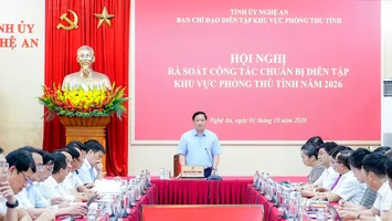 Nghệ An hoàn thành cơ bản các nội dung chuẩn bị diễn tập khu vực phòng thủ tỉnh năm 2026
