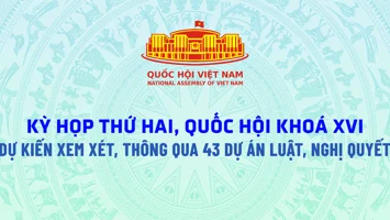 [Infographic] Kỳ họp thứ Hai, Quốc hội khóa XVI dự kiến xem xét, thông qua 43 dự án luật, nghị quyết