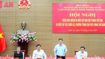 Hội nghị triển khai nhiệm vụ diễn tập khu vực phòng thủ tỉnh và diễn tập tác chiến xã, phường năm 2026