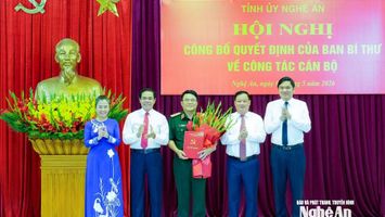 Thiếu tướng Vũ Văn Tùng tham gia Ban Thường vụ Tỉnh ủy Nghệ An nhiệm kỳ 2025 - 2030