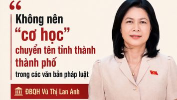 ĐBQH Vũ Thị Lan Anh: Không nên “cơ học” chuyển tên tỉnh thành thành phố trong các văn bản pháp luật