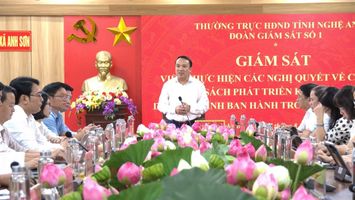 Đoàn giám sát số 1 của Thường trực HĐND tỉnh làm việc tại xã Anh Sơn