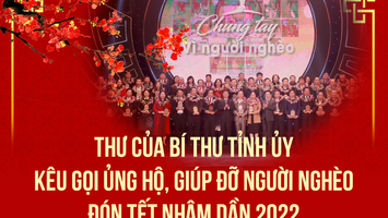 Thư của Bí thư Tỉnh ủy kêu gọi ủng hộ, giúp đỡ người nghèo đón Tết Nhâm Dần 2022