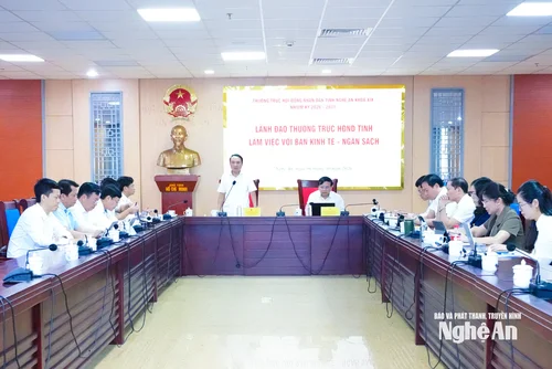 Thường trực HĐND tỉnh làm việc với Ban Kinh tế - Ngân sách về 5 nhóm vấn đề trọng tâm