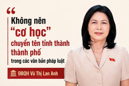 ĐBQH Vũ Thị Lan Anh: Không nên “cơ học” chuyển tên tỉnh thành thành phố trong các văn bản pháp luật