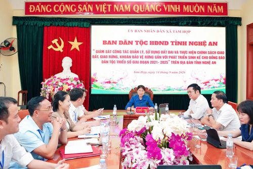 Ban Dân tộc HĐND tỉnh Nghệ An: giám sát việc quản lý đất đai, giao đất giao rừng gắn với phát triển sinh kế tại Tam Hợp và Nghĩa Lâm