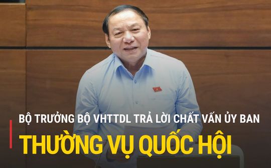 Trực tiếp: Bộ trưởng Bộ VHTTDL trả lời chất vấn trước Ủy ban Thường vụ Quốc hội