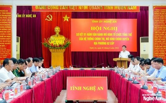 Nghệ An sơ kết 1 năm vận hành mô hình tổ chức tổng thể của hệ thống chính trị, chính quyền địa phương 2 cấp